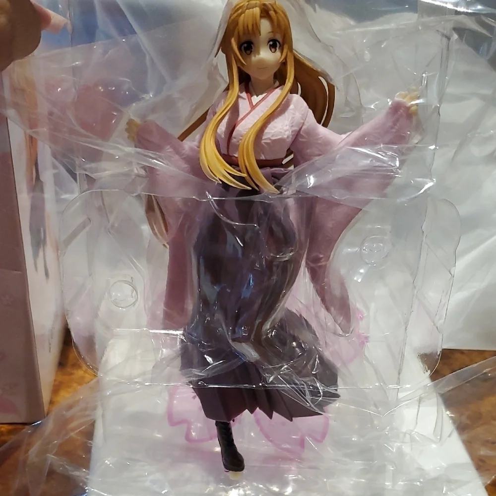 Anime Character Figurine with Pink and Purple Kimono